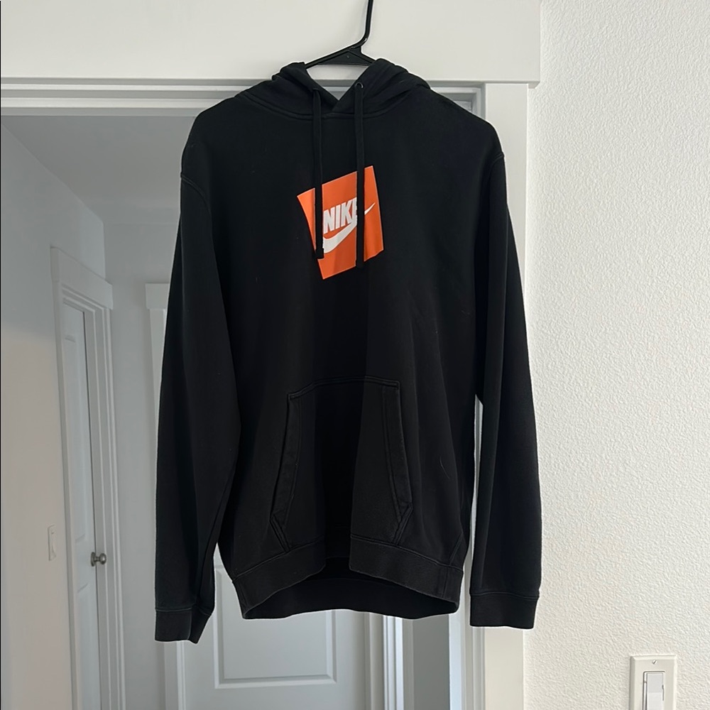 Nike Black and Orange Men's Hoodie